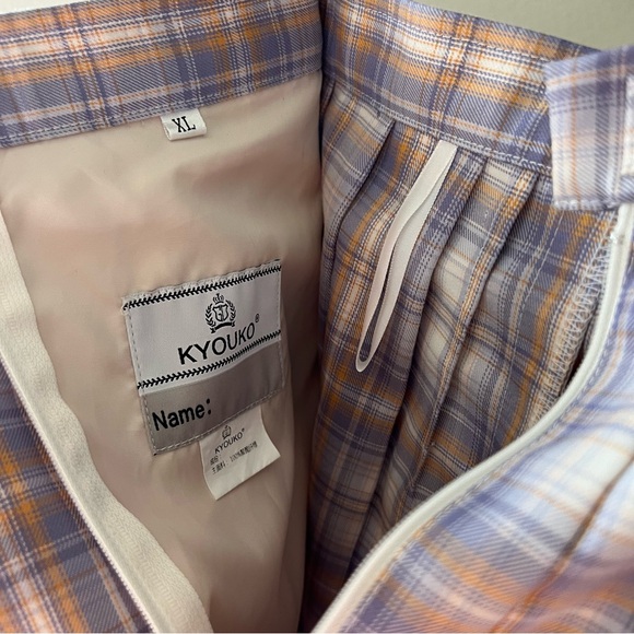 NWOT🔖JK Uniform Mini Skirt Plaid Japan Student School Purple - Picture 3 of 8